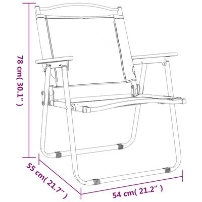 vidaXL Sillas de camping 2 uds tela Oxford verde 54x55x78 cm