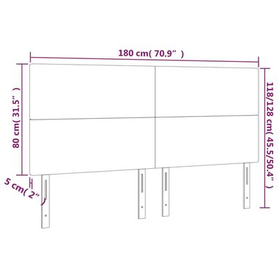 vidaXL Cabecero con luces LED tela azul 180x5x118/128 cm