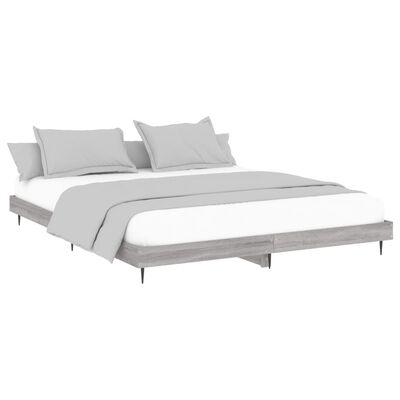 vidaXL Estructura de cama madera de ingeniería gris Sonoma 140x200 cm