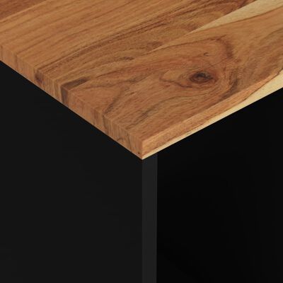 vidaXL Mesa auxiliar madera maciza acacia y contrachapada 40x31x46 cm