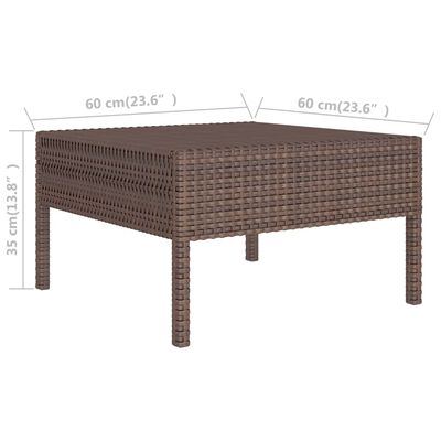 vidaXL Set muebles de jardín 6 pzas y cojines ratán sintético marrón