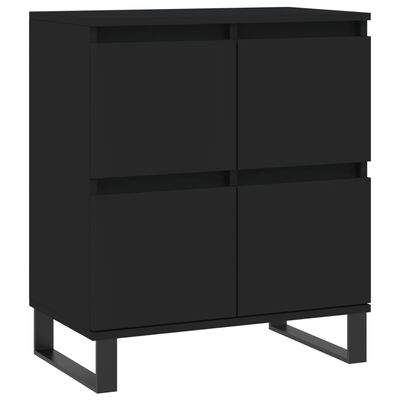 vidaXL Aparadores 2 uds madera contrachapada negro