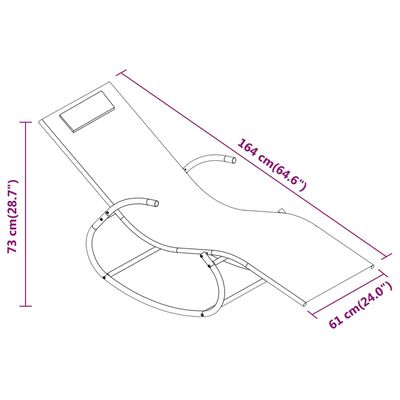 vidaXL Tumbona mecedora 2 unidades de acero y textilene verde