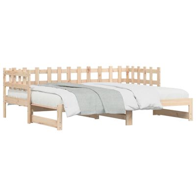 vidaXL Sofá cama extraíble madera maciza de pino 2x(90x200) cm