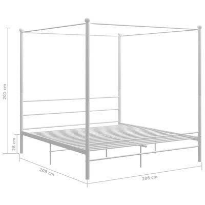 vidaXL Estructura cama con dosel sin colchón metal blanco 200x200 cm