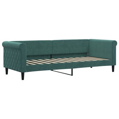 vidaXL Sofá cama con colchón terciopelo verde oscuro 80x200 cm