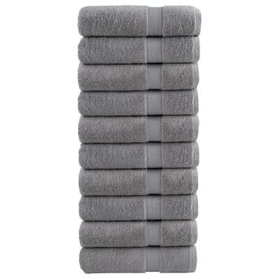 vidaXL Toallas de baño SOLUND 10 unidades gris 100x150 cm 600 gsm