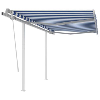 vidaXL Toldo manual retráctil con LED azul y blanco 3x2,5 m