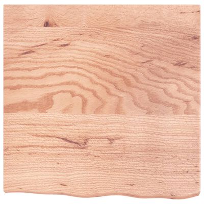 vidaXL Encimera baño madera maciza tratada marrón claro 60x60x(2-4) cm