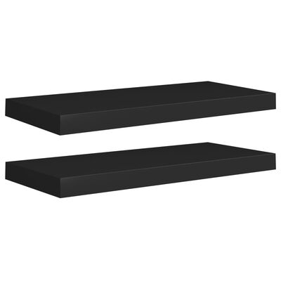 vidaXL Estantes flotantes de pared 2 uds MDF negro 60x23,5x3,8 cm