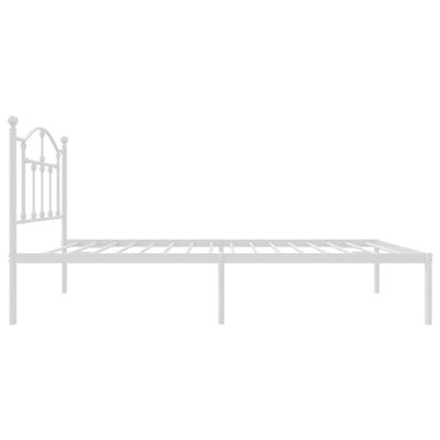 vidaXL Estructura de cama de metal con cabecero blanco 75x190 cm