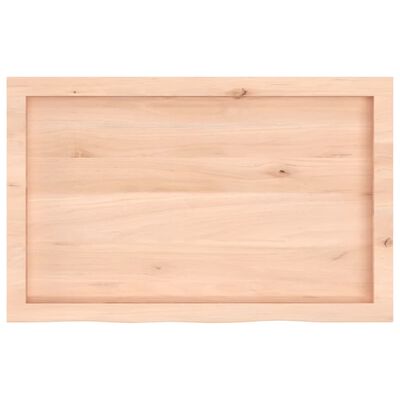 vidaXL Tablero de mesa madera maciza roble sin tratar 80x50x(2-6) cm