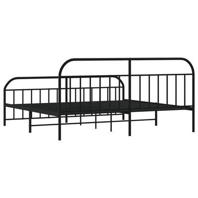 vidaXL Estructura cama sin colchón con estribo metal negro 193x203 cm