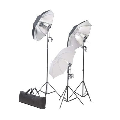 vidaXL Kit de estudio fotográfico con set de luces y fondo