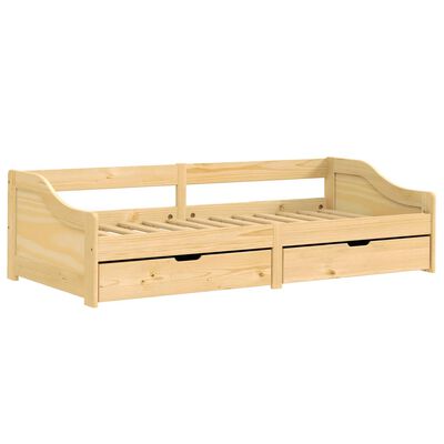 vidaXL Sofá cama con 2 cajones madera maciza pino IRUN 90x200cm