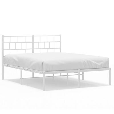 vidaXL Estructura cama sin colchón con cabecero metal blanco 160x200cm