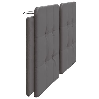 vidaXL Cabecero de cama acolchado cuero sintético gris 200 cm