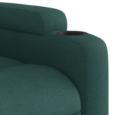 vidaXL Sillón reclinable elevable tela verde oscuro