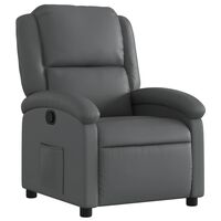 vidaXL Sillón reclinable de cuero sintético gris