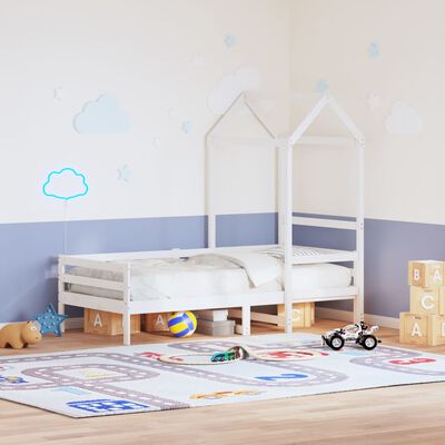 vidaXL Techo de cama infantil madera maciza pino blanco 98x70x176,5 cm