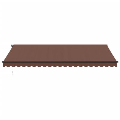 vidaXL Toldo retráctil automático con luces LED marrón 500x350 cm