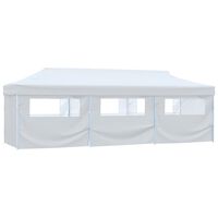 vidaXL Carpa de fiestas pop-up plegable con 8 paredes blanco 3x9 m