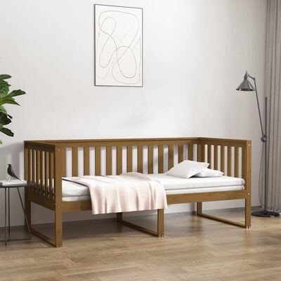 vidaXL Sofá cama de madera maciza de pino marrón miel 90x190 cm