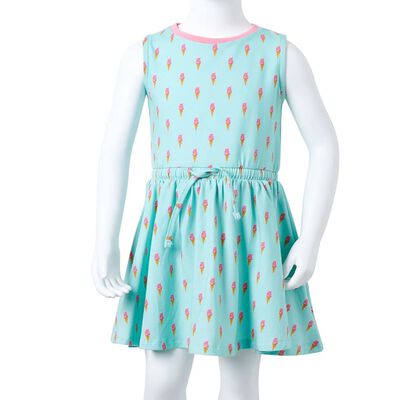 Vestido infantil con cordón verde mint 104