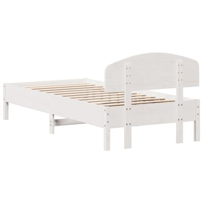 vidaXL Estructura de cama sin colchón madera de pino blanca 90x200 cm