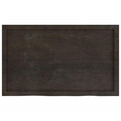 vidaXL Tablero mesa madera roble tratada marrón oscuro 100x60x(2-6) cm