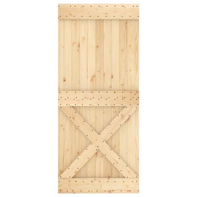 vidaXL Puerta corredera con herrajes madera maciza de pino 90x210 cm