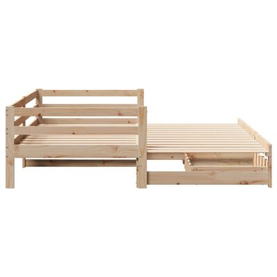 vidaXL Sofá cama nido con cajones madera maciza pino blanca 80x200 cm