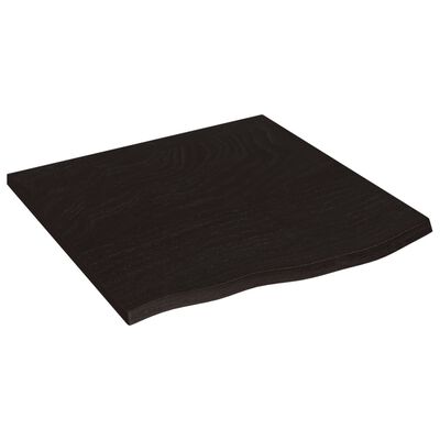 vidaXL Encimera baño madera maciza tratada marrón oscuro 60x60x2 cm