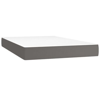 vidaXL Cama box spring con colchón cuero sintético gris 120x200 cm