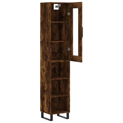 vidaXL Aparador de madera contrachapada roble ahumado 34,5x34x180 cm