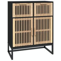 vidaXL Aparador de madera contrachapada negro 60x30x75 cm