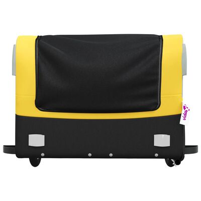 vidaXL Remolque para bicicleta hierro negro y amarillo 45 kg