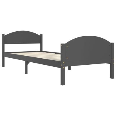 vidaXL Estructura cama sin colchón madera pino gris oscuro 90x200 cm