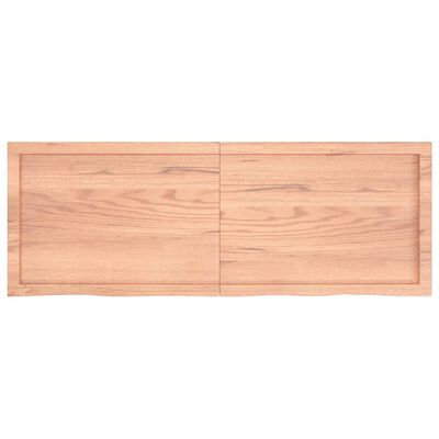 vidaXL Tablero mesa madera roble tratada marrón claro 140x50x(2-6) cm