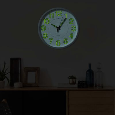 vidaXL Reloj de pared luminoso blanco 30 cm