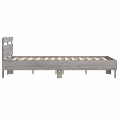 vidaXL Cama con cabecero madera de ingeniería gris Sonoma 120x200 cm