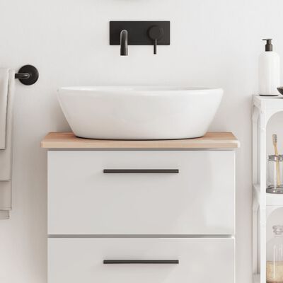 vidaXL Encimera de baño madera maciza de haya 60x40x1,5 cm