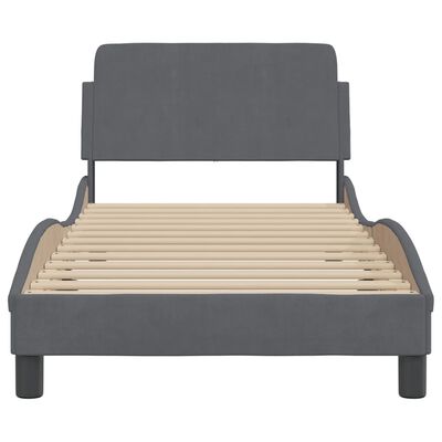 vidaXL Estructura de cama sin colchón terciopelo gris oscuro 90x200 cm