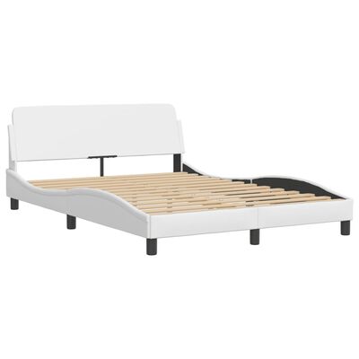 vidaXL Estructura de cama con LED sin colchón blanco 120x200 cm