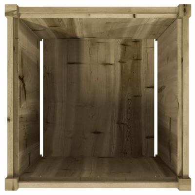 vidaXL Jardinera de madera maciza de pino impregnada 60x60x60 cm