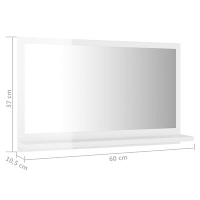 VidaXL Espejo de baño madera contrachapada roble ahumado 60x10,5x37 cm