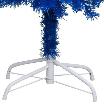 vidaXL Árbol de Navidad preiluminado con luces y bolas azul 150 cm