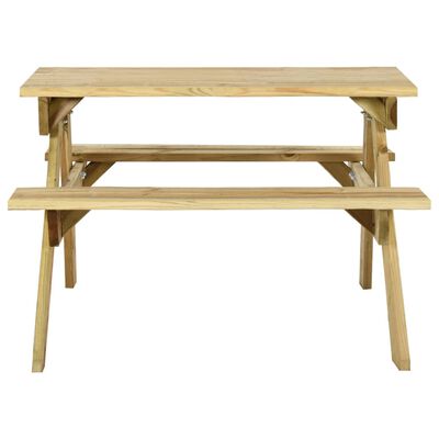 vidaXL Mesa de picnic con bancos 110x123x73 cm madera pino impregnada