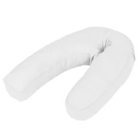 vidaXL Almohada de embarazo con forma de J 54x(36-43) cm blanca