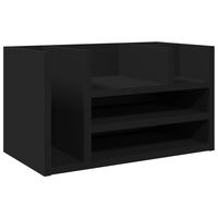 vidaXL Organizador escritorio madera ingeniería negro 44,5x24x25 cm
